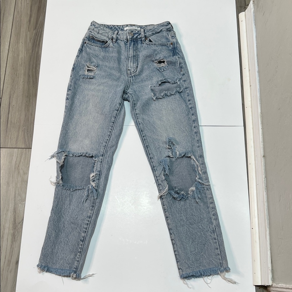 Pacsun Eco Light Blue Distressed Mom Jeans Size 23 - Picture 4 of 5